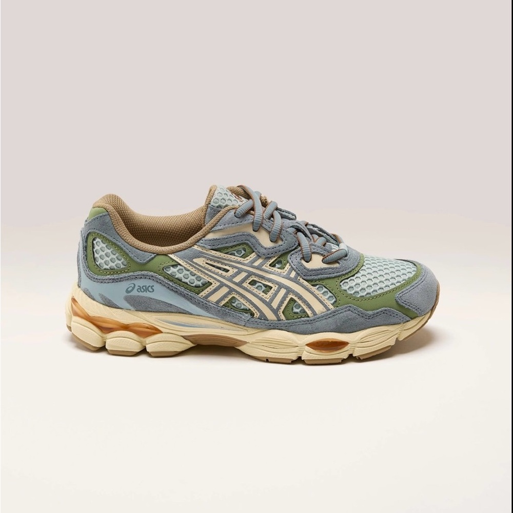 ASICS Green and Tan Gel Sneakers